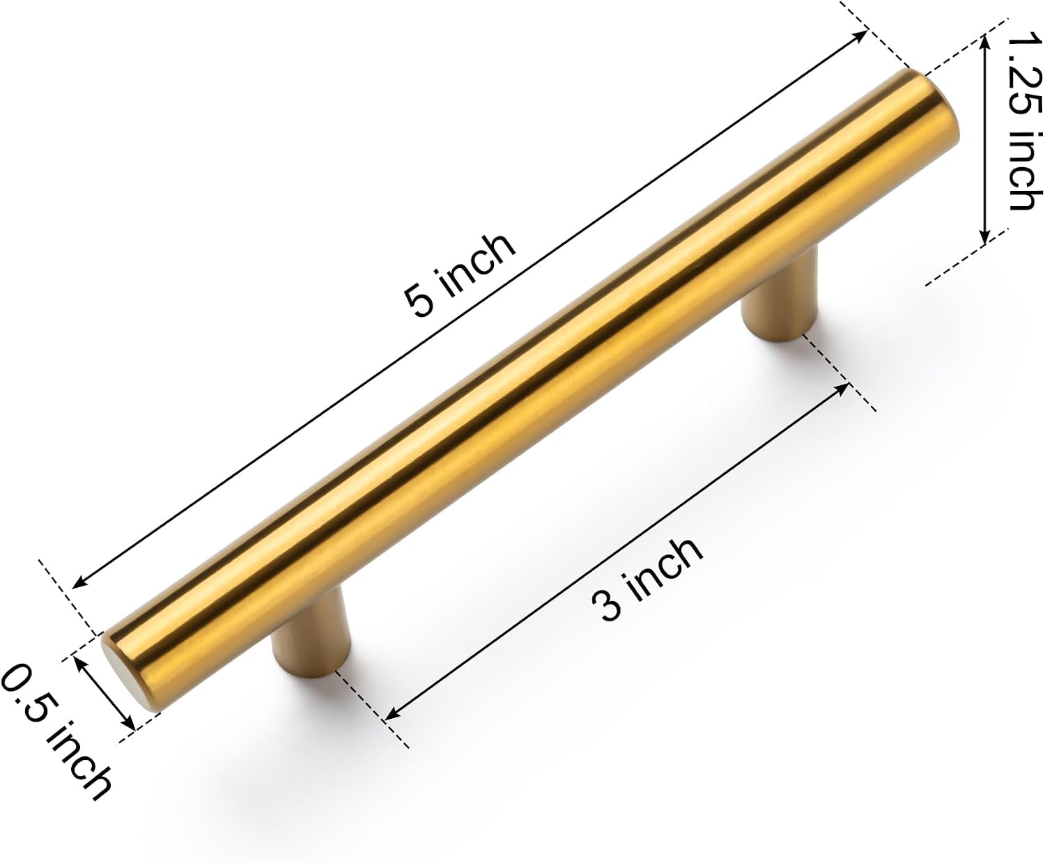 10 Pack Cabinet Pulls Brushed Nickel Stainless Cabinet Handles, and Bathroom Cabinets, 5 Inch Length, 3 Inch Hole Center