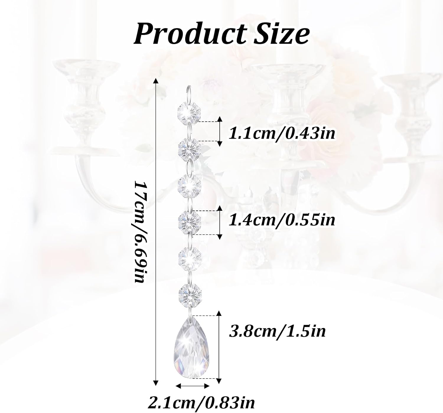 100 Pcs Chandelier Crystals Replacement, Hanging Teardrop Ornaments - Clear Acrylic, for Centerpieces, Chandelier