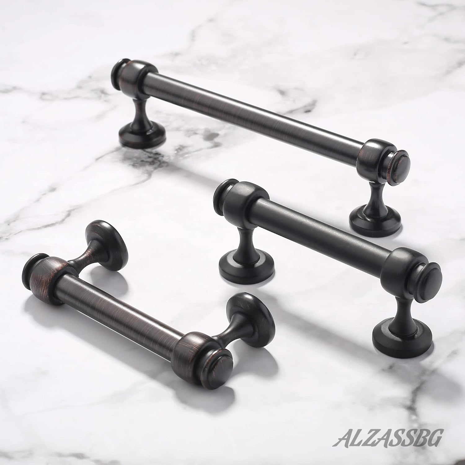 10 Pack Oil Rubbed Bronze Cabinet Pulls, 5 Inch(128mm) Hole Centers Cabinet Handles Kitchen Hardware Straight Bar for Cabinets and Drawer AL3082ORB
