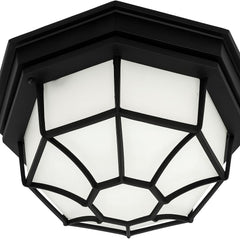 10.6" Octagonal Outdoor Flush Mount Ceiling Light, 13W 3000K 1250 Lumen Farmhouse Lantern