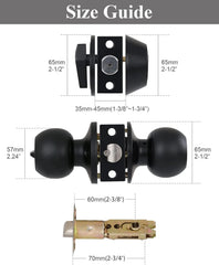 (2 Sets) All Keyed Same Entry Knobs&Single Cylinder Deadbolt Front Doors - Door Knob