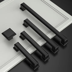 10 Pack Matte Black 5 Inch(128mm) Hole Centers Kitchen Cabinet Pulls Cabinet Hardware Kitchen Handles for Cabinets
