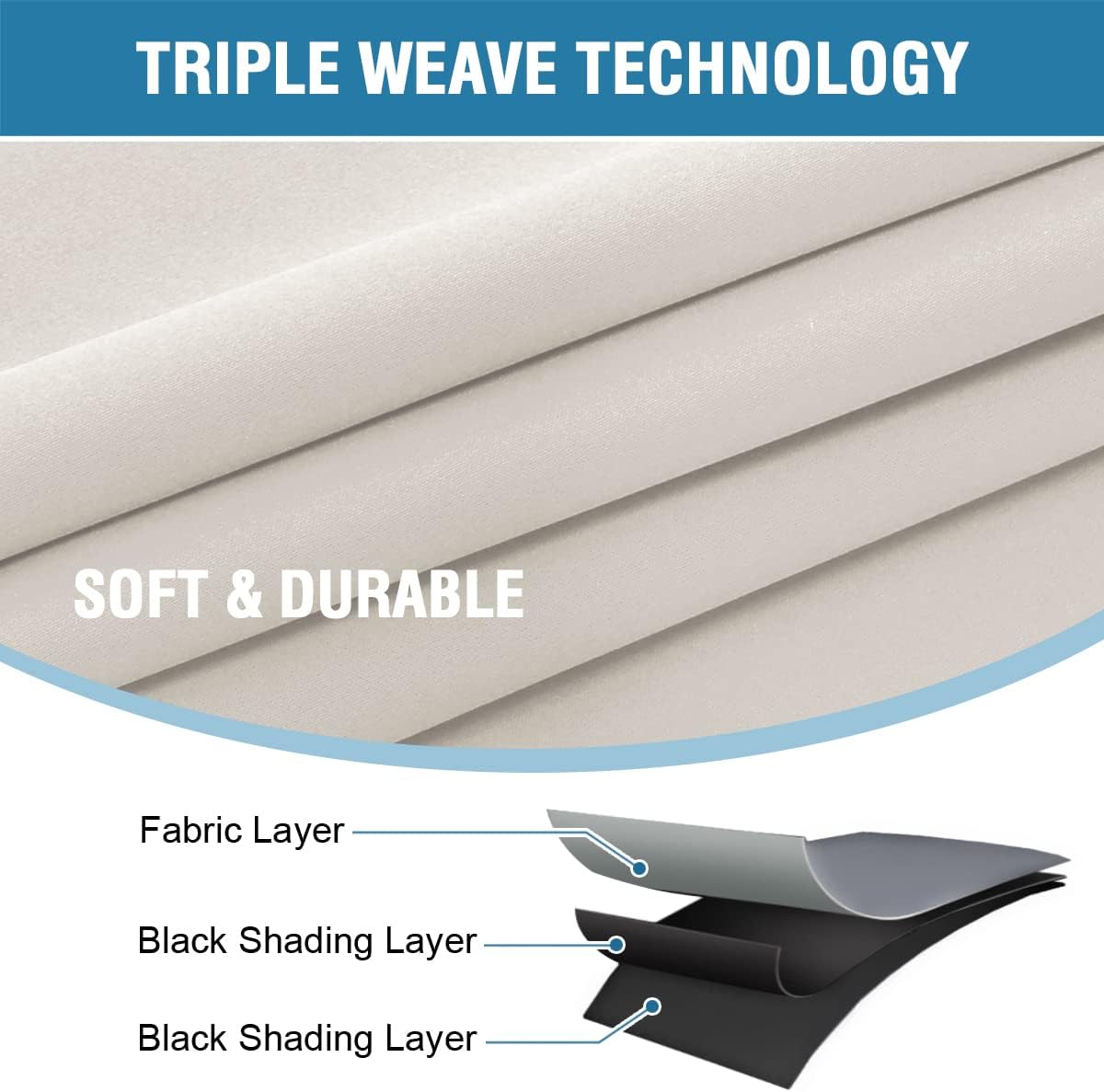 100% Blackout Curtains for Bedroom with Black Liner Full Room Darkening Curtains Thermal Insulated Back