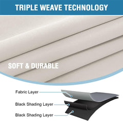 100% Blackout Curtains for Bedroom with Black Liner Full Room Darkening Curtains Thermal Insulated Back