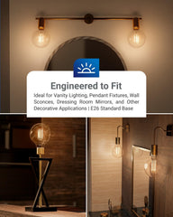 10 Pack G25 Globe Light Bulbs LED Edison Vanity Light Bulbs, CRI90, 2700K Soft White, Dimmable, 5W=60W, Clear Vintage