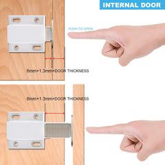 10 Pack Magnetic Push Latch Catch Push to Open Latch Pressure Touch Release Cabinet Catch for Doors Drawers Release