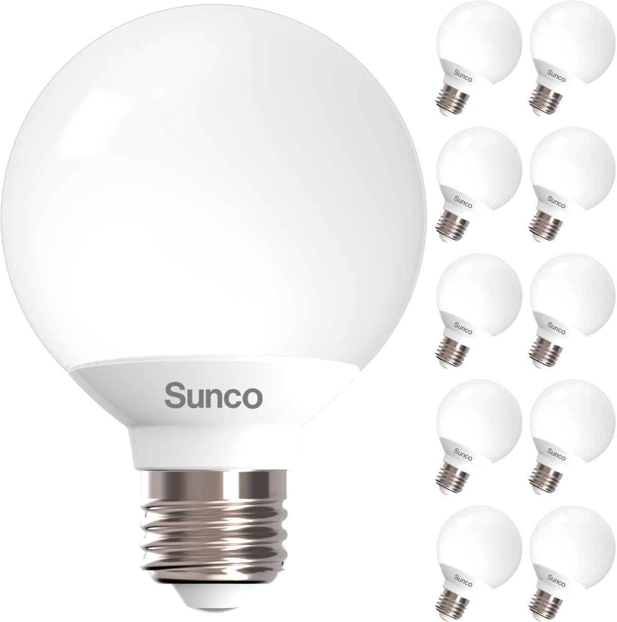 10 Pack G25 LED Light Bulbs, Vanity Globe Light Bulbs for Bathroom, 450 LM, 3000K Warm White, 6W (40W Equivalent)