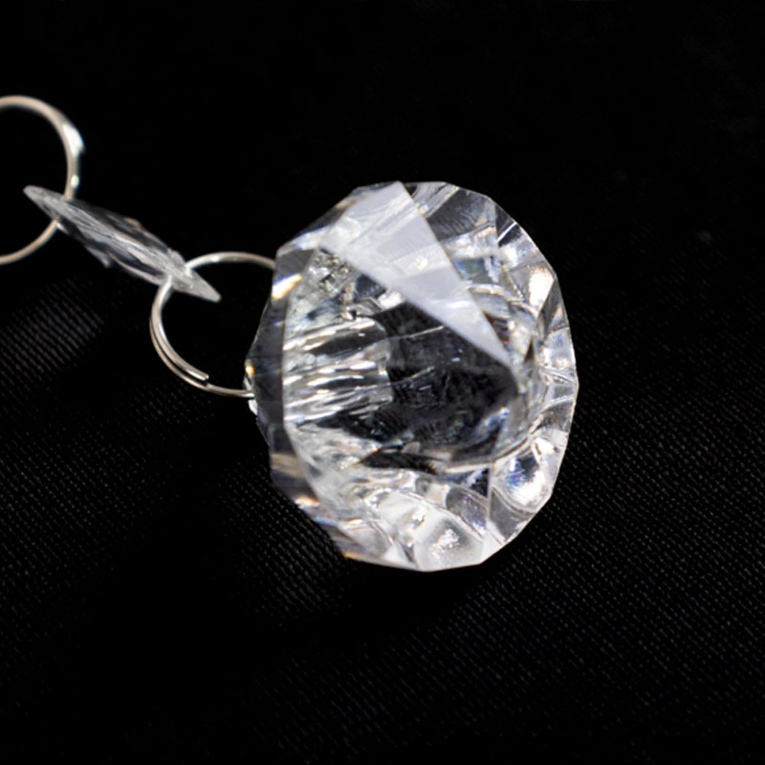 10 Pack 2ft Octagon Acrylic Crystal Beaded Garland Strands with Diamond Prism Pendant - 24" Hanging Chandelier Beads