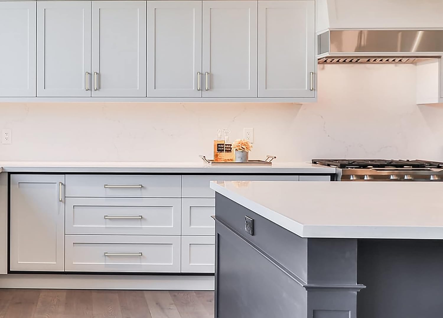 10 Pack Brushed Satin Nickel 5 Inch(128mm) Hole Centers Kitchen Cabinet Pulls Cabient Hardware Kitchen Handles for Cabinets Cupboard Handles Drawer Pulls
