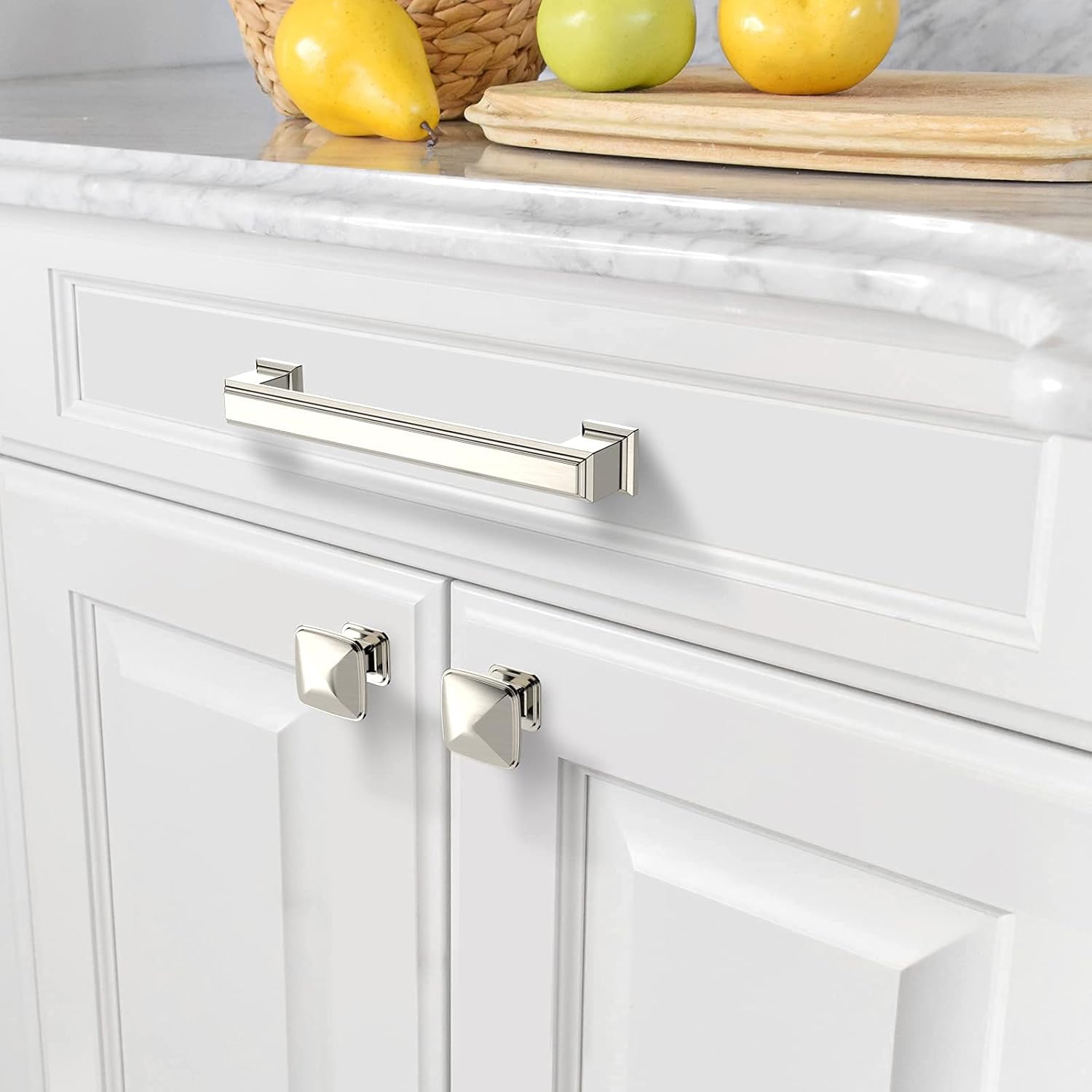 10 Pack Brushed Satin Nickel 5 Inch(128mm) Hole Centers Kitchen Cabinet Pulls Cabient Hardware Kitchen Handles for Cabinets Cupboard Handles Drawer Pulls
