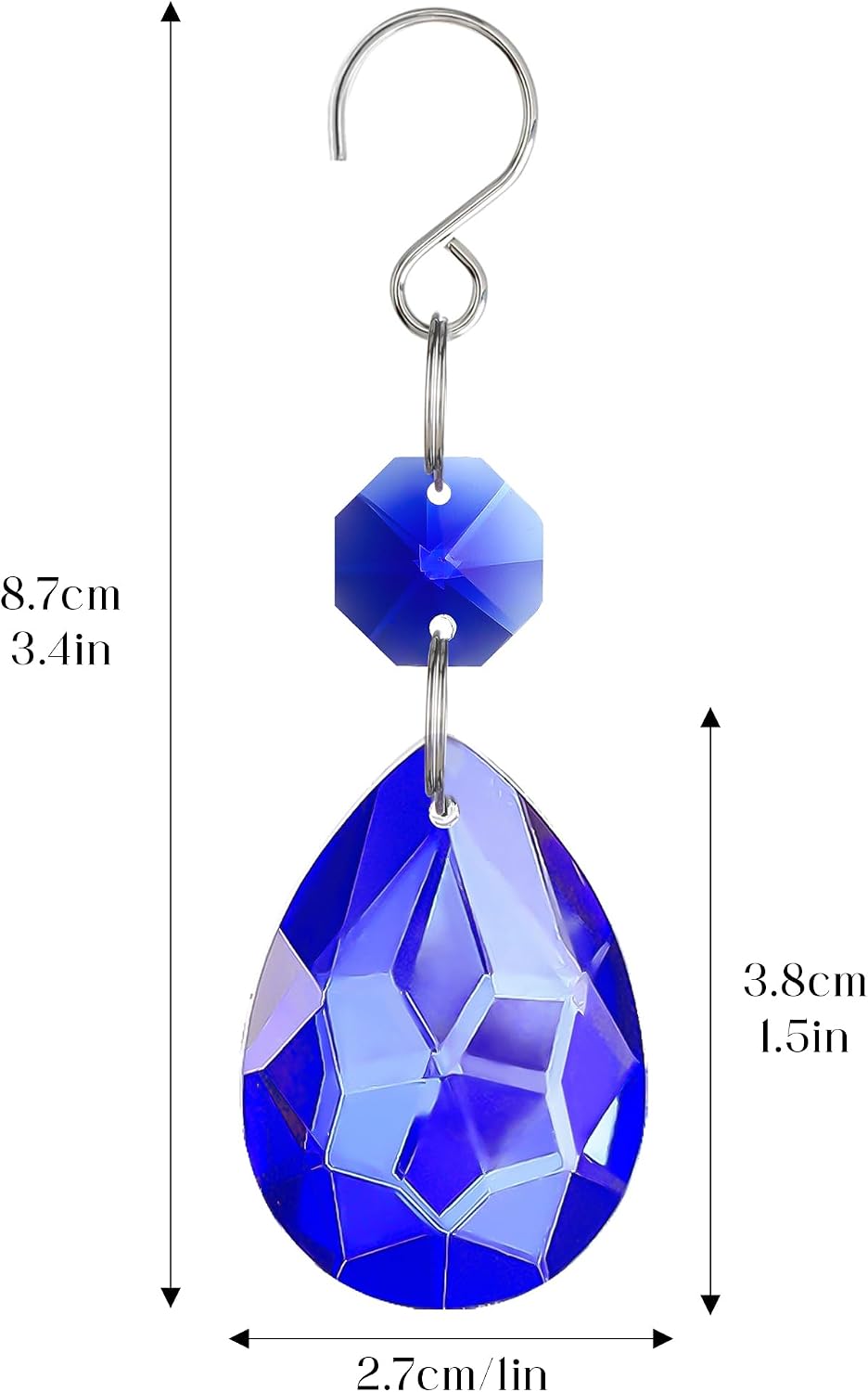 10 Pcs Blue Crystal Bauhinia Suncatcher Prisms Chandelier Window Decor - Blue Crystal Bauhinia Prisms Suncatcher