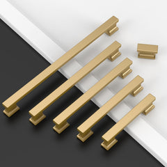 10 Pack Champagne Bronze Cabinet Pulls 5 Inch(128mm) Hole Center Kitchen Cabient Hardware Brushed Brass Cabinet Handles