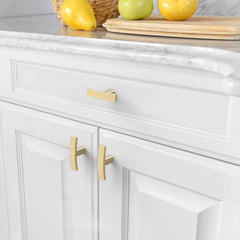 10 Pack Brushed Gold Cabinet Knobs Single Hole Cabinet Handles 2 Inch Solid Zinc Alloy Cupboard Drawer Knobs Kitchen