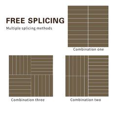 10 Pieces Patio Wood Deck Tiles 12 x 12 inches, Interlocking Flooring Oiled Finish for Outdoor, Balcony and Backyard