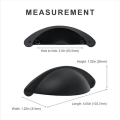 10 Pack | 2 1/2 Inch Drawer Pulls Black Kitchen Cabinet Handles and Dresser Drawer Pulls | Bathroom Matte Black Cabinet