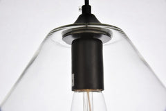 10" Pendant Light, Iron and Glass, Black