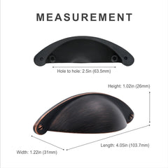 10 Pack | 2.5 Inch Drawer Pulls Oil Rubbed Bronze Pulls for Cabinets Pull | Bathroom Drawer Handle Pulls| Kitchen