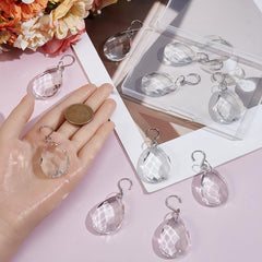 1 Box 10Pcs 38mm Crystal Sun Catcher Prisms Chandelier Crystals Replacement Clear Glass Teardrop Prism Suncatcher