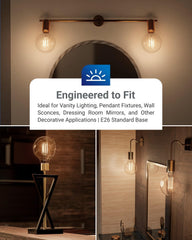 10 Pack G25 LED Light Bulbs, Filament Edison Globe, Vanity Lighting Bulb for Bathroom Bedroom, 500 LM, 5W (60W