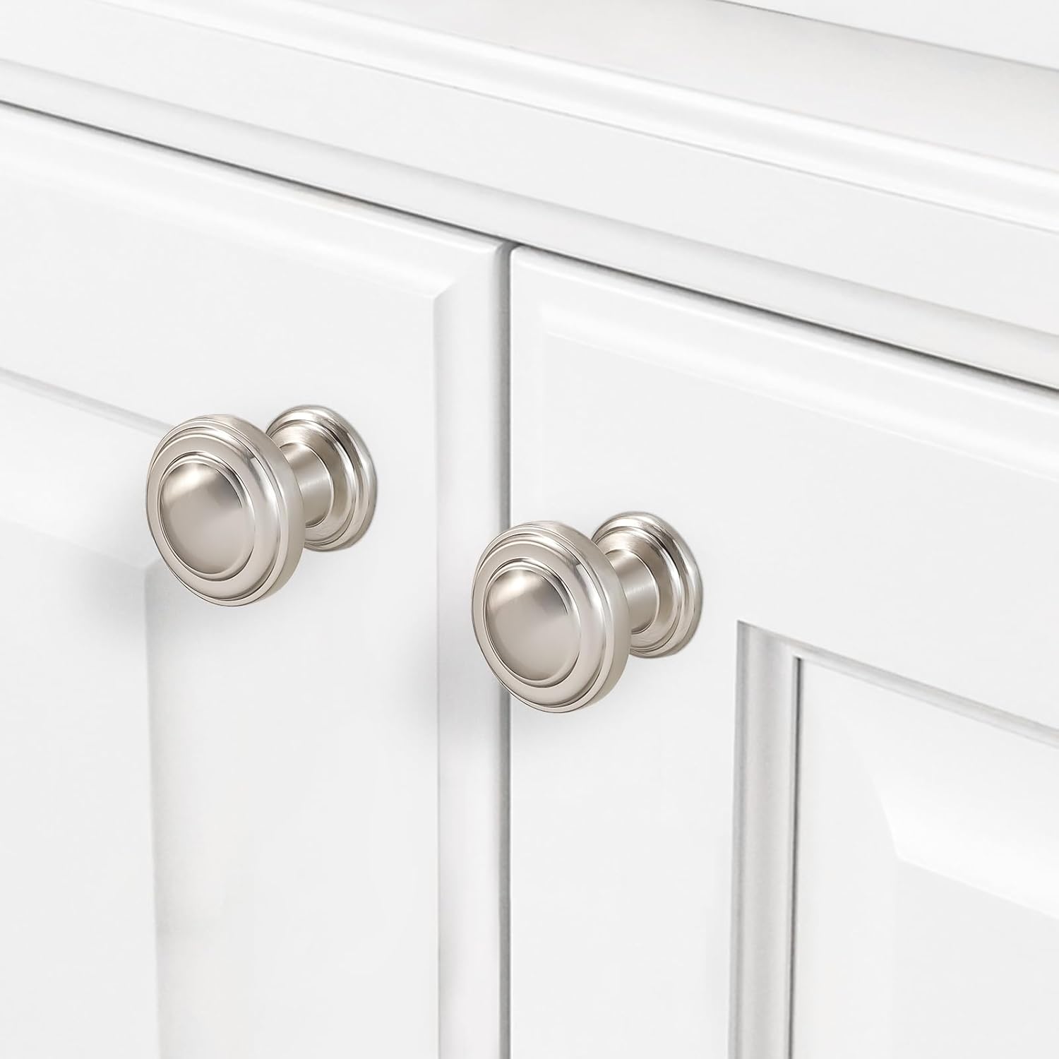 10 Pack Brushed Satin Nickel Kitchen Cabinet Knobs Solid Drawer Knobs Kitchen Cabinet Hardware Zinc Alloy Handles