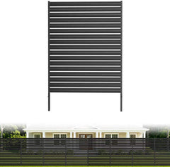 1 Panel No Dig Privacy Fence Screen, 60" H × 48" W Metal Outdoor Air Conditioner Fencing for AC Unit Cover, Hide