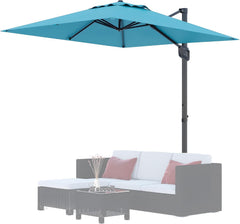 10' x 10' Heavy Duty Square Cantilever Umbrella, Aluminum Offset Outdoor Patio Umbrella with 360-Degree Rotation Pool