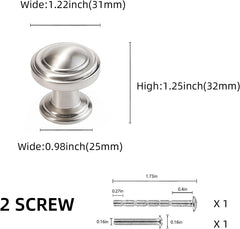 10 Pack Brushed Satin Nickel Kitchen Cabinet Knobs Solid Drawer Knobs Kitchen Cabinet Hardware Zinc Alloy Handles