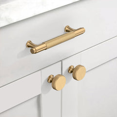 10 Pack Champagne Bronze Cabinet Pulls Knurled Cabinet Knobs Drawer Pulls Brass Cupboard Hardware for Cabinets CK0029