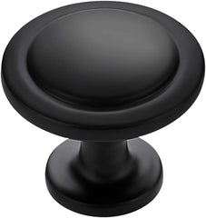 10 Pack 1-1/4 Inch Kitchen Cabinet Knobs Matte Black Zinc Pulls Door Handles Drawers