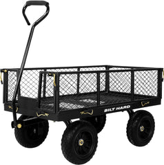 10" Flat Free Tires Heavy Duty Garden Cart with 180° Rotating Handle and Removable Sides, 4 Cu.Ft 400 lbs Capacity