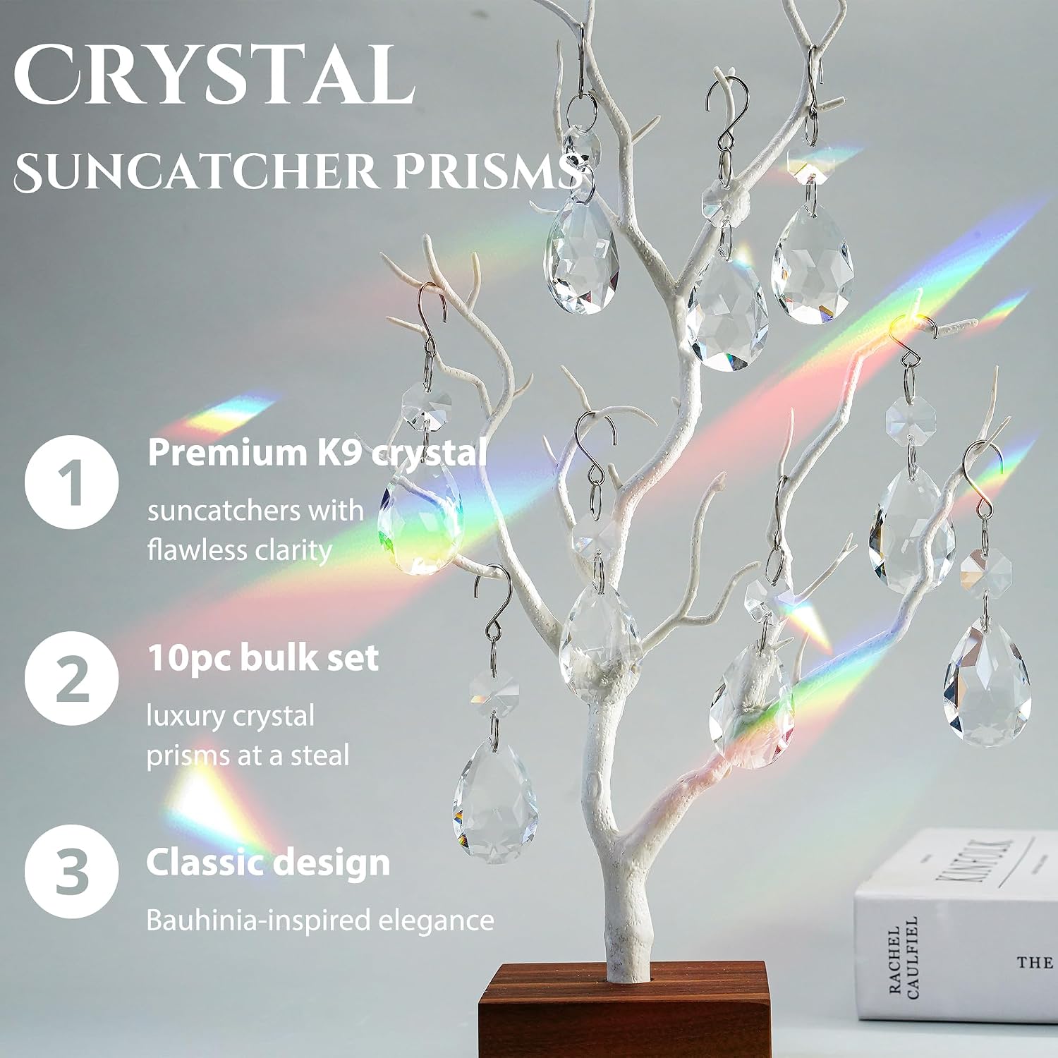 10 Pcs 3 Inch Clear Crystal Bauhinia Prisms Chandelier Decor - Clear Crystal Bauhinia Prisms Pendants Chandelier