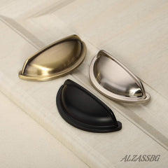 10 Pack Brushed Satin Nickel Cabinet Cup Pulls, 3 Inch(76mm) Hole Centers Cabinet Handles Hardware Bin Cup Metal Drawer