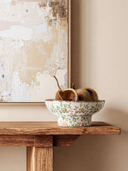 10" Ceramic Decorative Bowl, Key Bowl , Handcrafted Sturdy Pedestal Bowl, French Country Fruit Bowl Counter