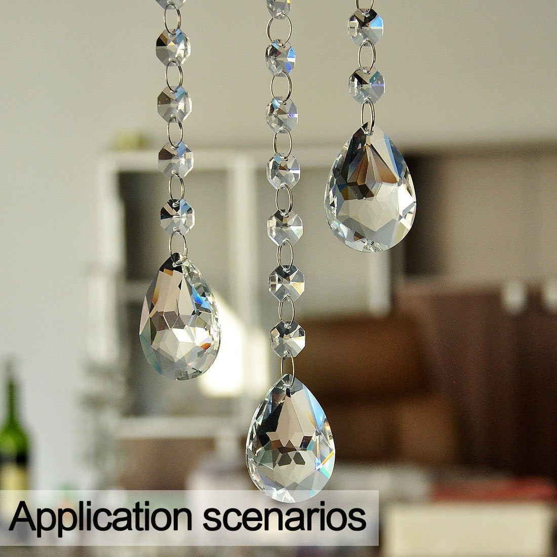 10 Pcs 50mm Clear Crystal Teardrop Pendants Chandelier Parts - Clear Crystal Teardrop Prisms Pendants 50mm Chandelier