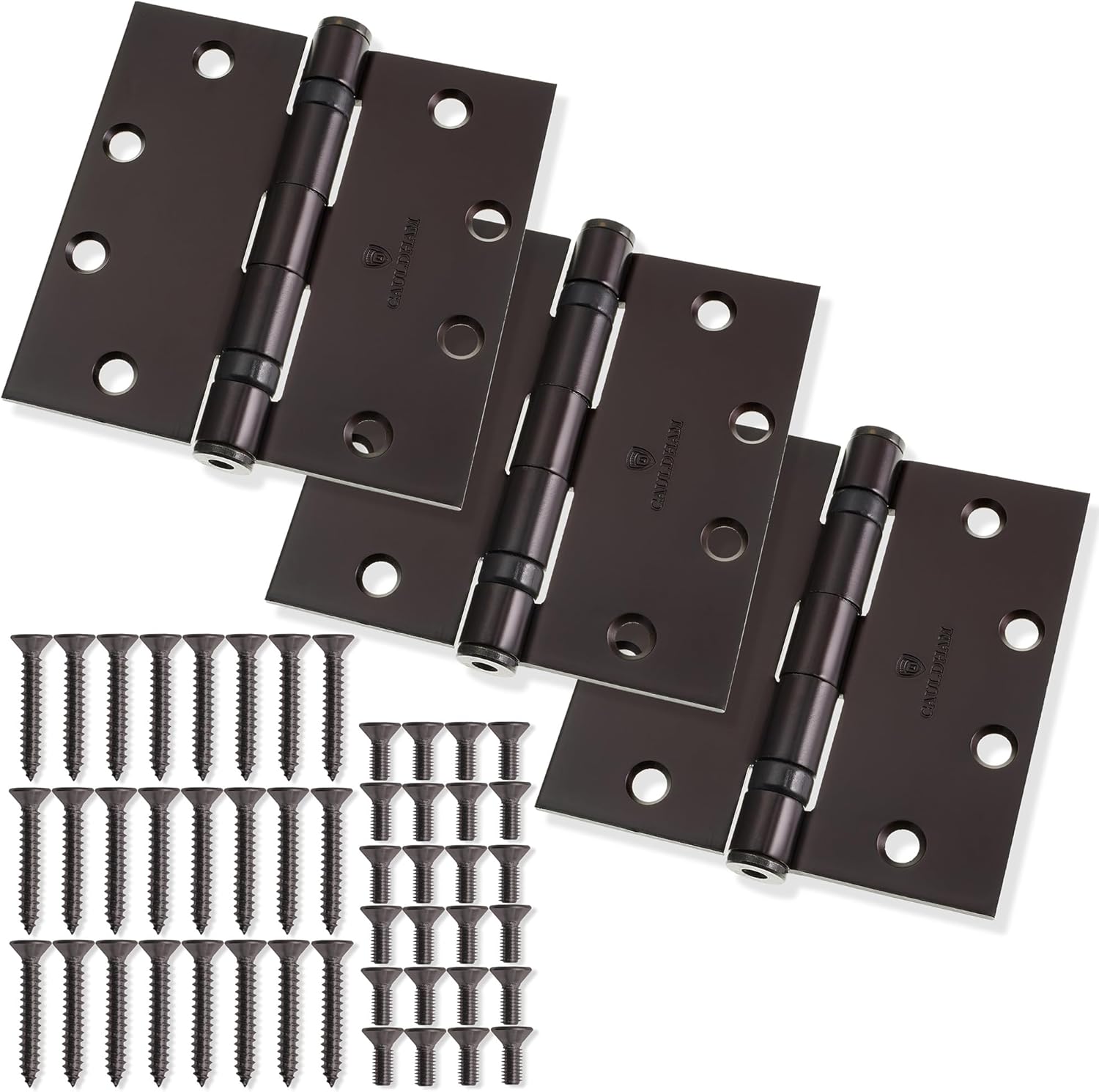 (3 Pack) Commercial-Grade 4-1/2" Full Mortise Ball-Bearing Door Hinges - Oil Rubbed Bronze