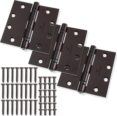 (3 Pack) Commercial-Grade 4-1/2" Full Mortise Ball-Bearing Door Hinges - Oil Rubbed Bronze