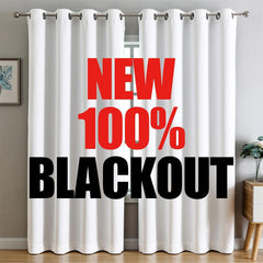 100% Blackout Curtains for Bedroom Living Room White Room Darkening Window Grommet Thermal Lined
