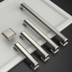 10 Pack Brushed Satin Nickel 5 Inch(128mm) Hole Centers Kitchen Cabinet Pulls Cabient Hardware Kitchen Handles for Cabinets Cupboard Handles Drawer Pulls