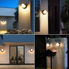 1 Pack Outdoor Wall Sconces, 6 Inch Modern Round LED Exterior Light Fixtures