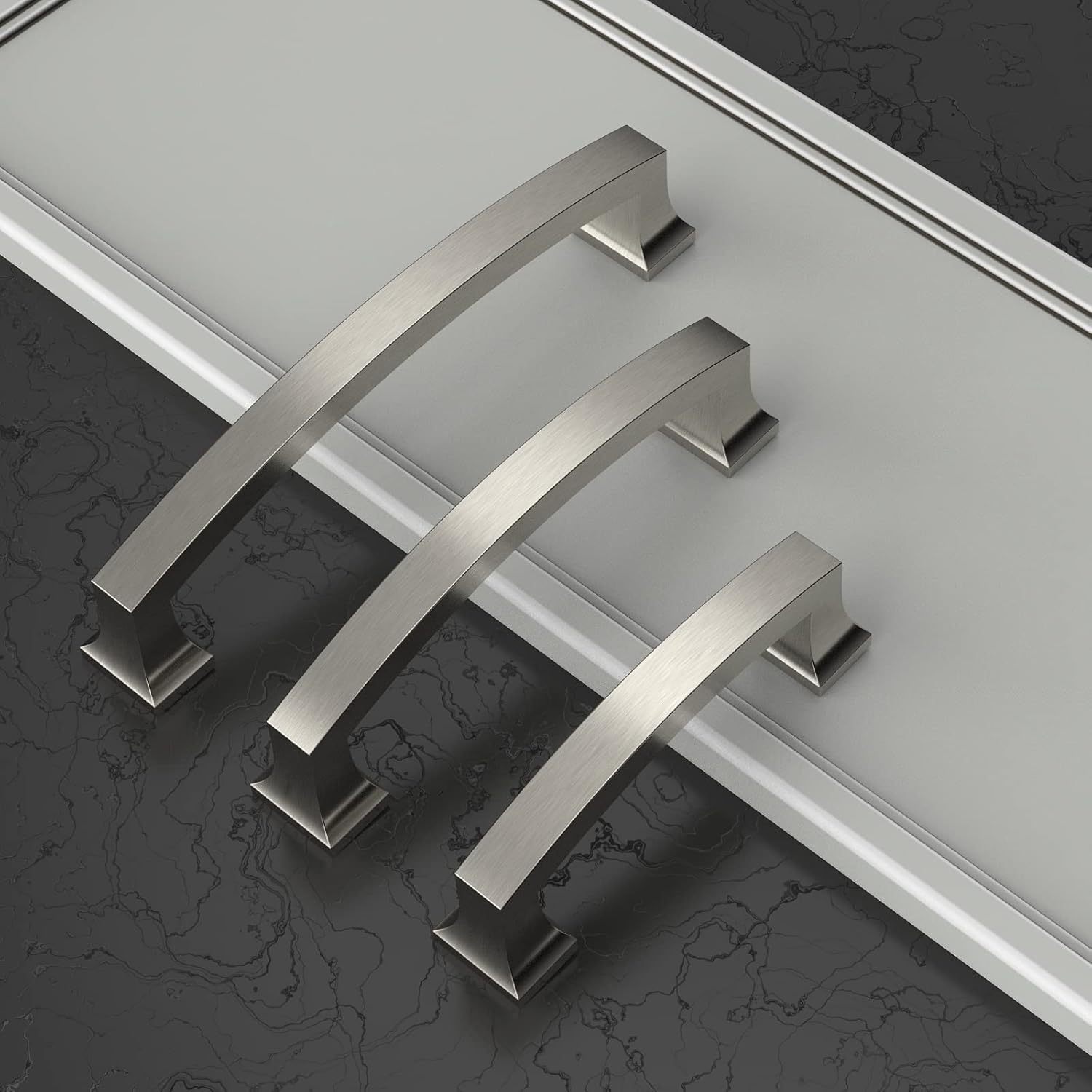 10 Pack 5 Inch(128mm) Hole Centers Kitchen Cabinet Handles, Brushed Satin Nickel Cabinet Pulls Kitchen Cabinet Hardware