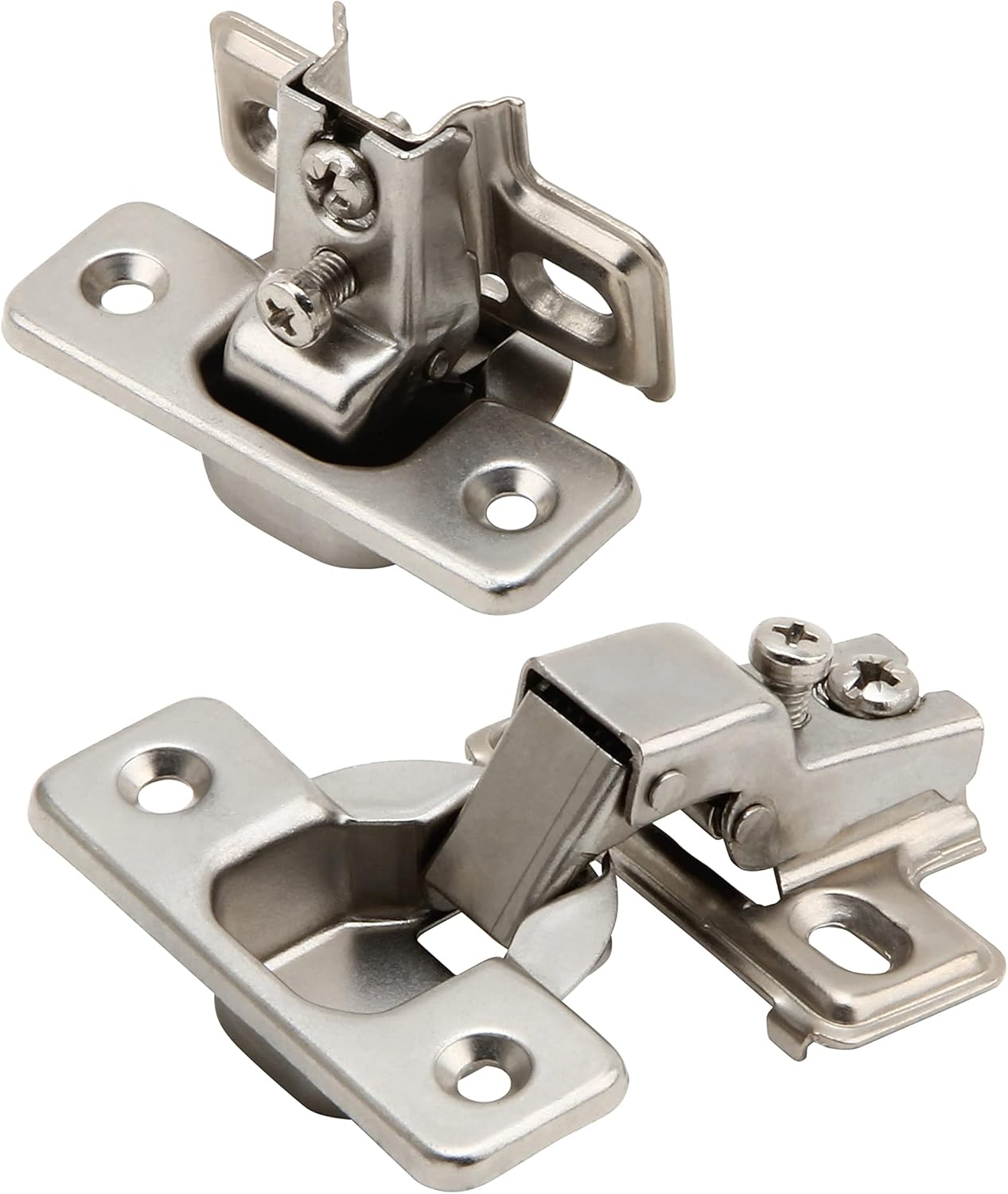 1/2 inch Overlay Concealed Cabinet Hinges, Self-Closing Short Arm European Hinge for Face Frame Cabinets, 105Deg