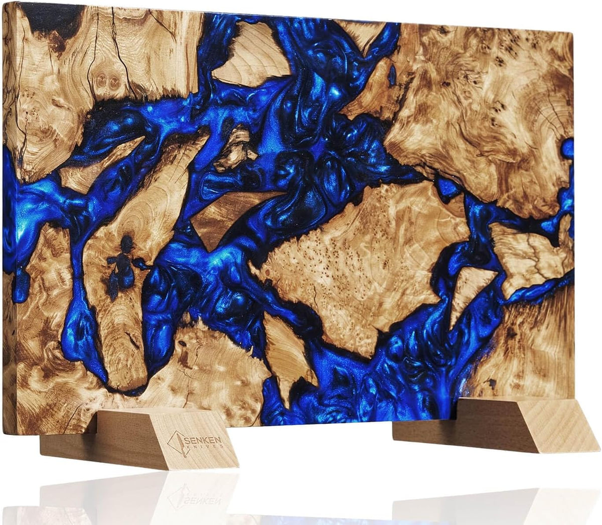 "Dark Tsunami" Extra Large Magnetic Knife Block - Holds Up to 16 Knives - Knife Block without Knives, Beautiful Dark