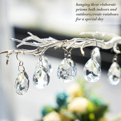 10 Pcs 38mm Clear Crystal Teardrop Chandelier Hanging Suncatcher Parts - Clear Crystal Teardrop Prisms Pendants with