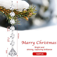 100 Pcs Acrylic Hanging Crystals for Centerpieces Chandelier Clear Crystal Garland Strands Ornament Acrylic Clear