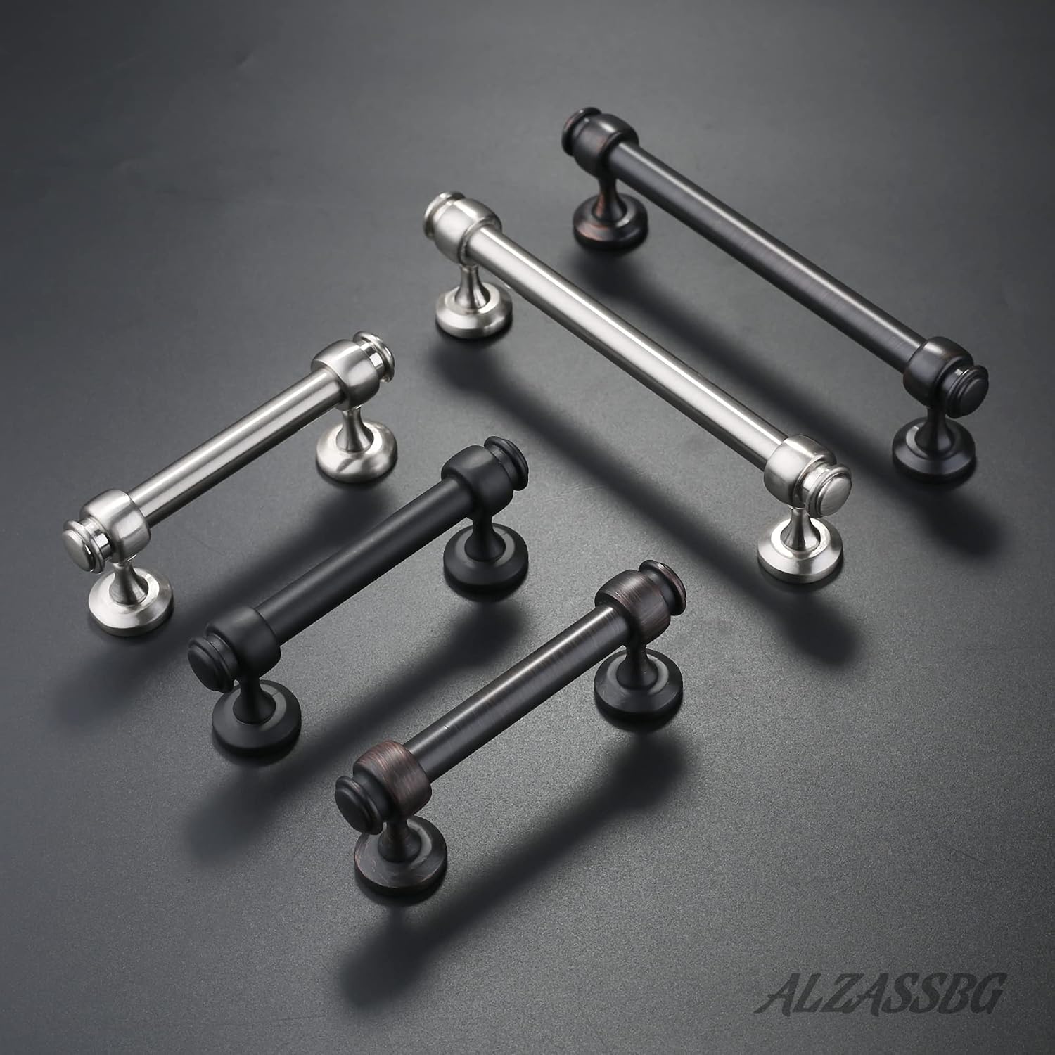 10 Pack Oil Rubbed Bronze Cabinet Pulls, 5 Inch(128mm) Hole Centers Cabinet Handles Kitchen Hardware Straight Bar for Cabinets and Drawer AL3082ORB