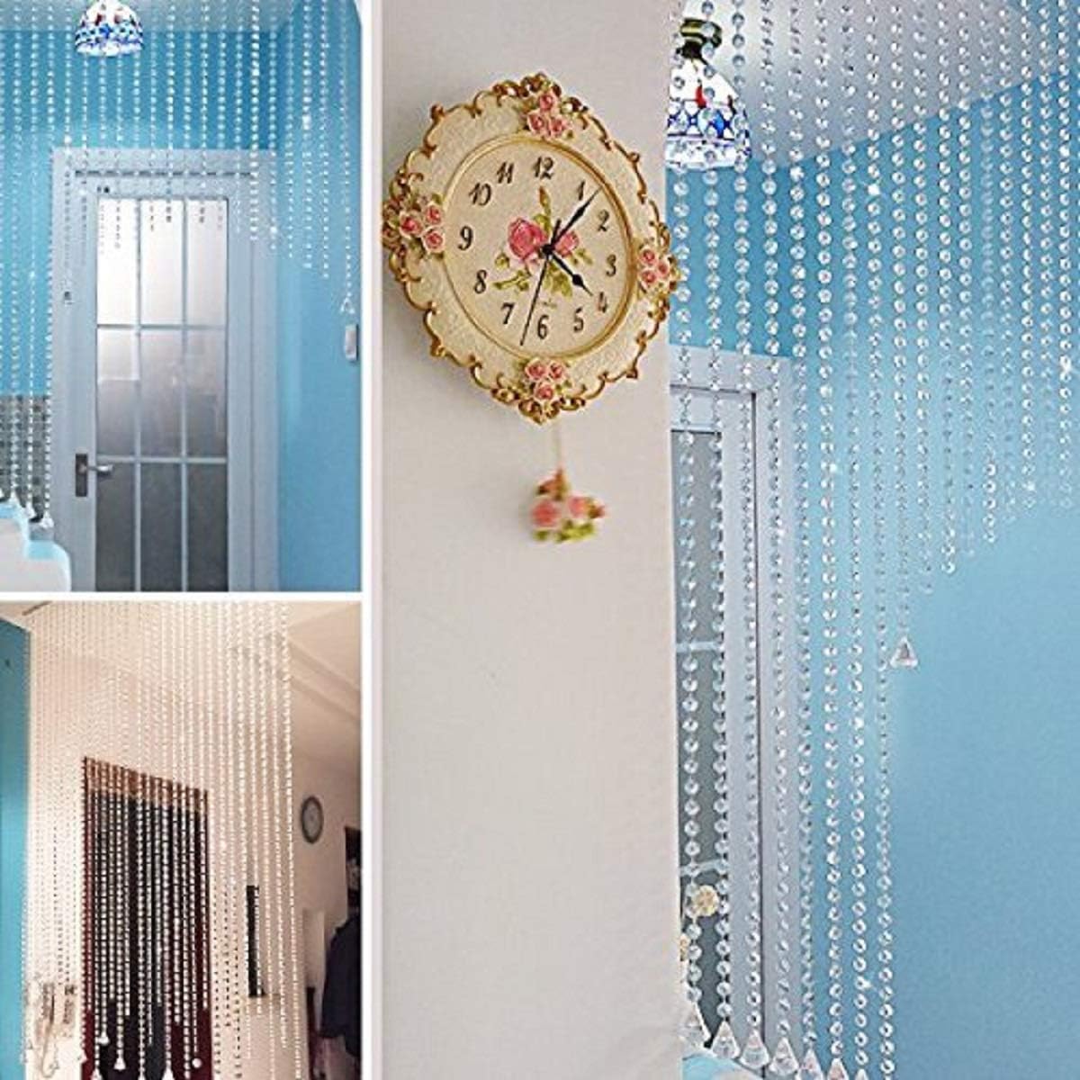 10 Pack (1000CM/30.5FT) Beaded Trim Clear Crystal Garland Chandelier Octagon Beads Chain