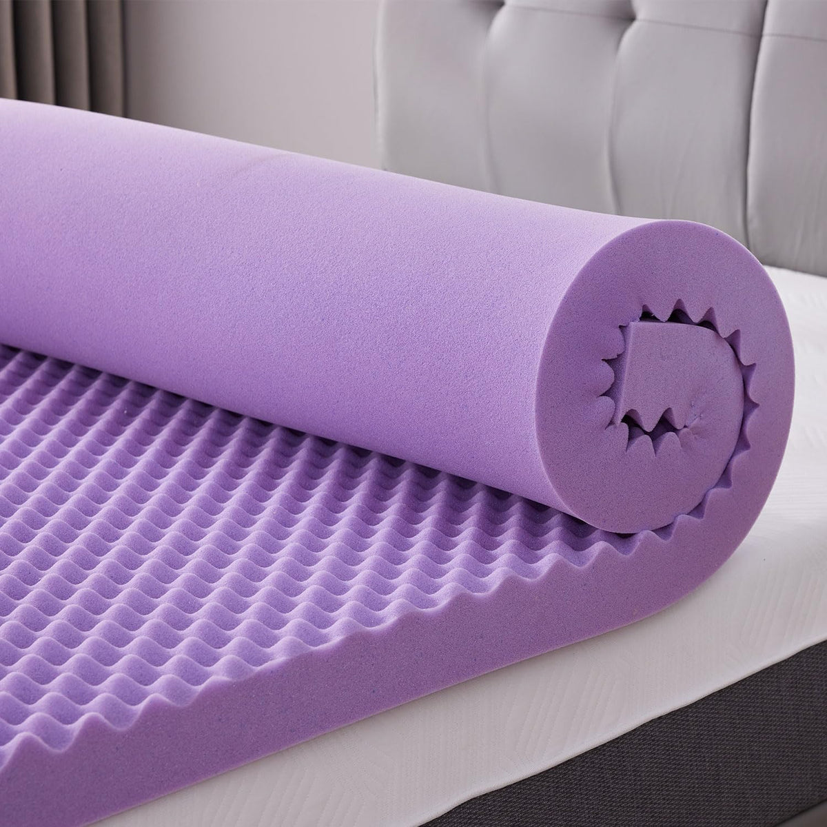 1.5 Inch Egg Crate Memory Foam Mattress Topper Queen Size, Soft Mattress Pad for Back Pain Relief, Bed Topper