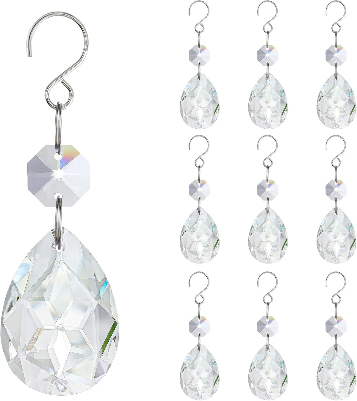 10 Pcs 3 Inch Clear Crystal Bauhinia Prisms Chandelier Decor - Clear Crystal Bauhinia Prisms Pendants Chandelier