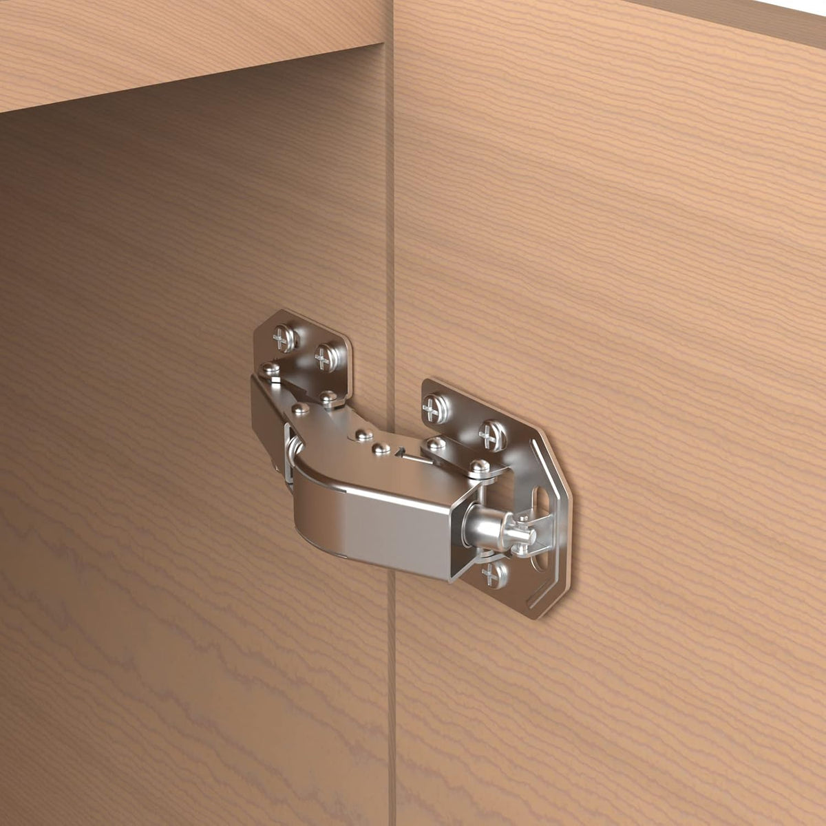 10 Pack 90 Degree Soft Close Surface Mount Spring Hinges, Easy Installation No Pre-drilled, Noiseless Frameless Hidden