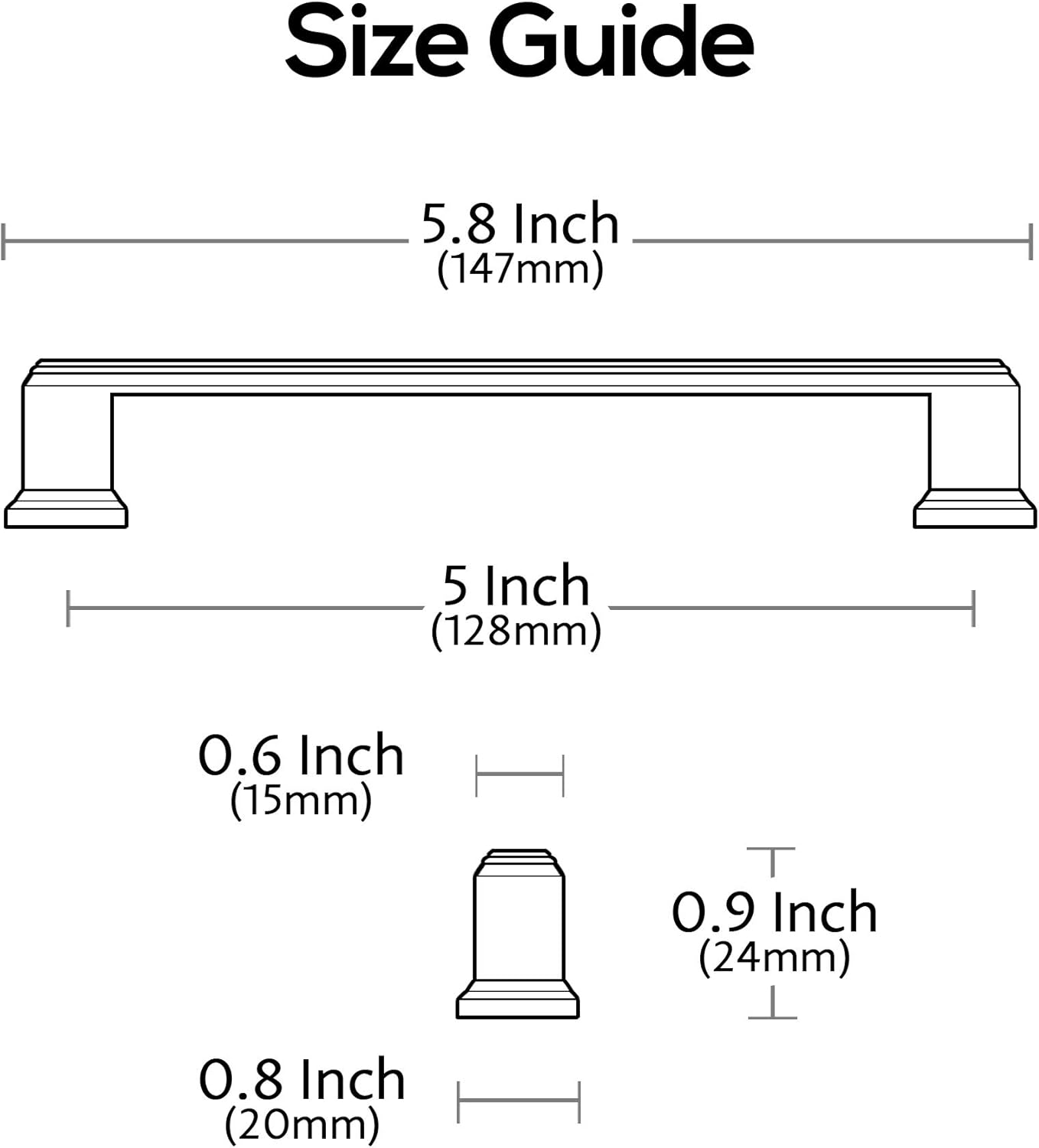 10 Pack Brushed Satin Nickel Cabinet Pulls, 5 Inch(128mm) Hole Center Cabinet Handles Kitchen Pulls for Cabinets and Drawer AL3071SN
